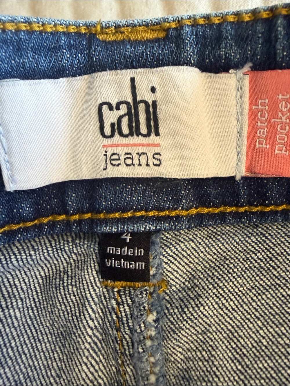 Cabi Patch Pocket Jeans Medium Blue Wash High Rise Straight Leg Denim Size 4 - Picture 3 of 10